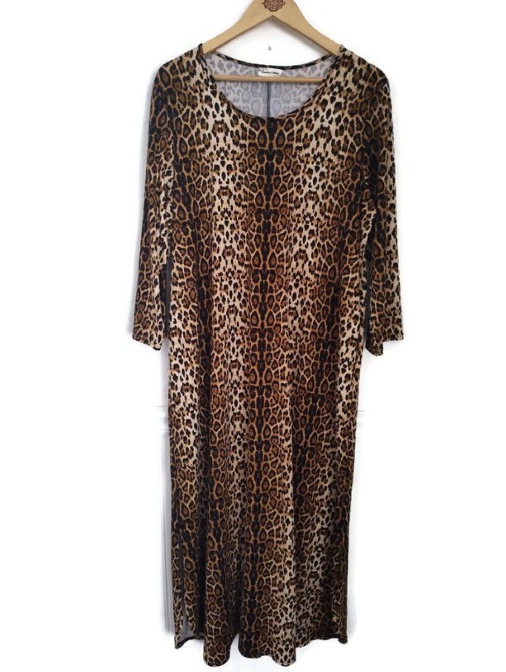 Southern Stitch Beautiful Leopard Maxi Dress Plus Size 2x